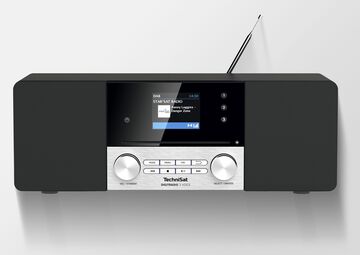 Ansicht auf das Radio in Schwarz und Grau.