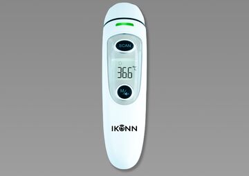 Ansicht auf ein digitales Fieberthermometer für Messungen an der Stirn