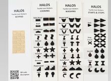 Ansicht auf taktile Markierungspunkte für Haushaltsgeräte aller Art in der Farbe schwarz