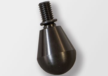Ansicht auf die schwarze, rund Rollspitze