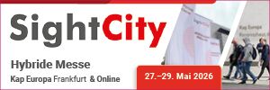 Banner: Sight City, hybride Messe, Kap Europa Frankfurt und Online, 27.-29. Mai 2026