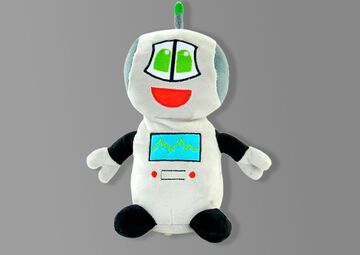 Ansicht auf einen Roboter Plüschtier 