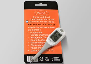 Ansicht auf das weiße Fieberthermometer