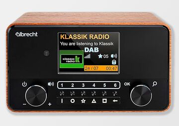 Ansicht auf das schwarze Radio.