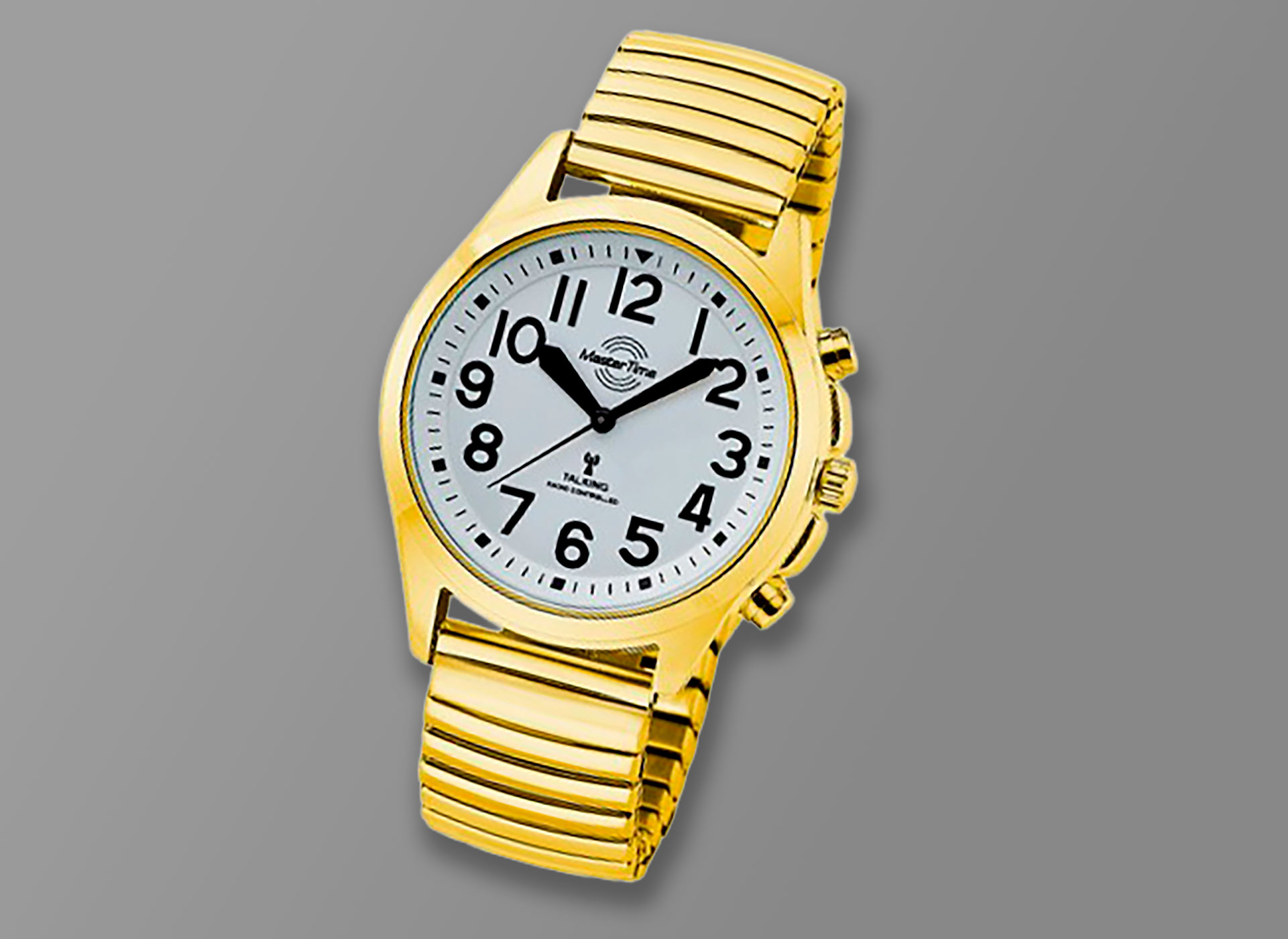 Ansicht auf die goldene Uhr.